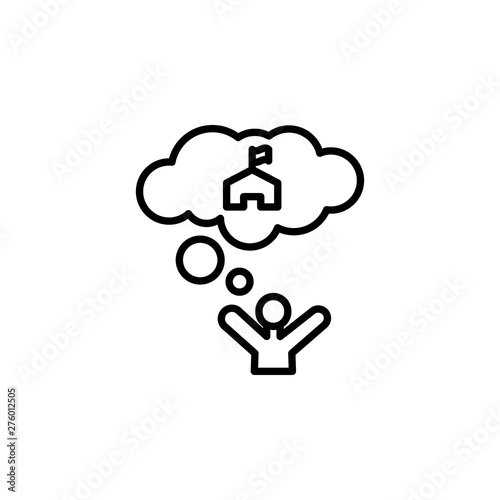 dream help migration outline icon. element of migration illustration icon. signs, symbols can be used for web, logo, mobile app, UI, UX