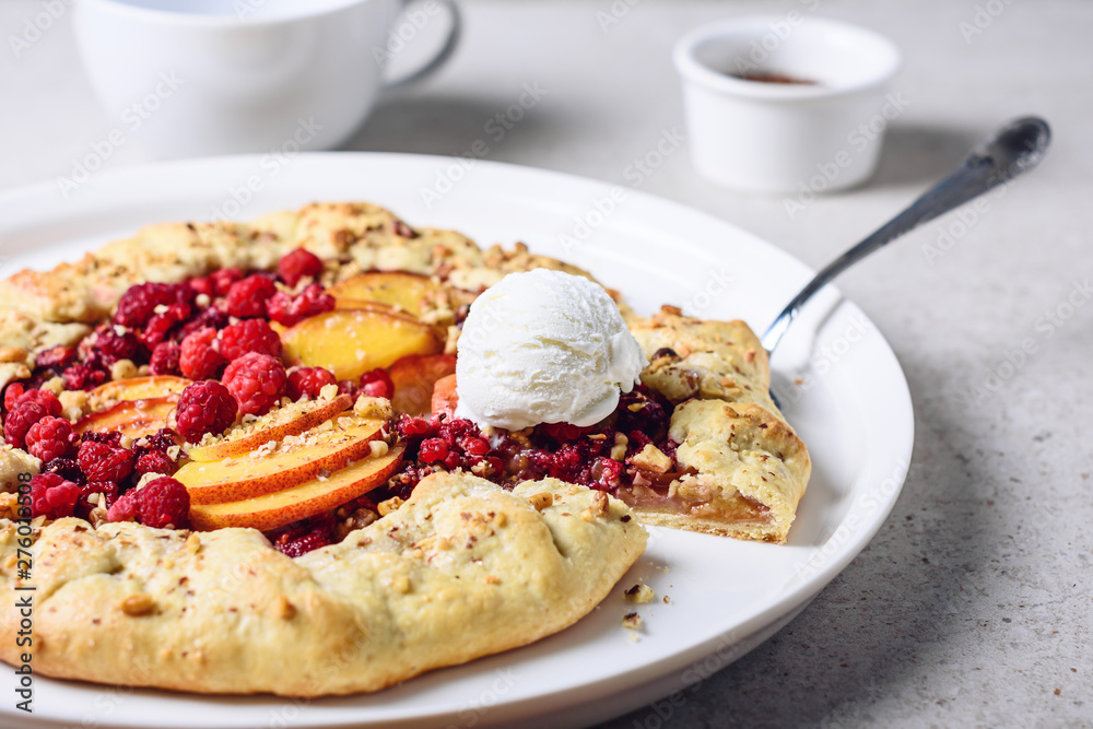 Open fruit pie. Open fruit pie.