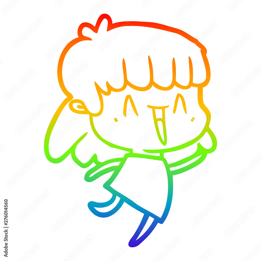 rainbow gradient line drawing cartoon woman rainbow gradient line drawing cartoon woman