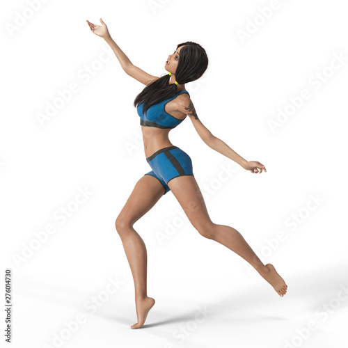 Dancing girl 3d rendering