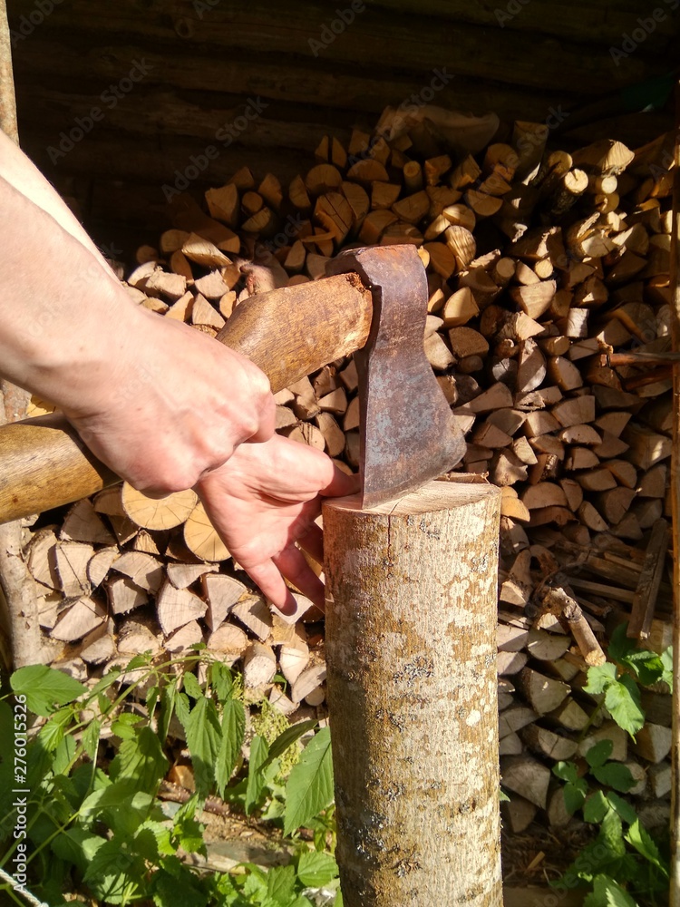 large firewood for the fireplace for the winter