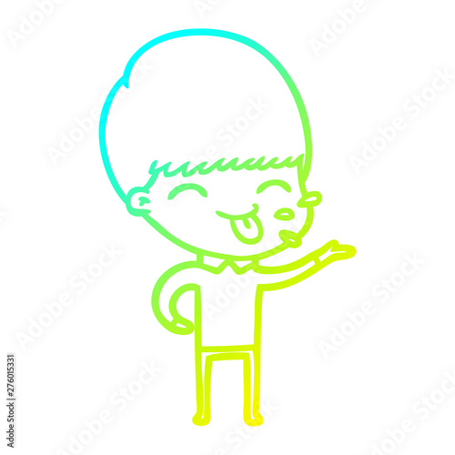cold gradient line drawing cartoon rude man