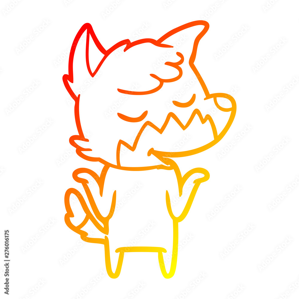 warm gradient line drawing friendly cartoon fox warm gradient line drawing friendly cartoon fox