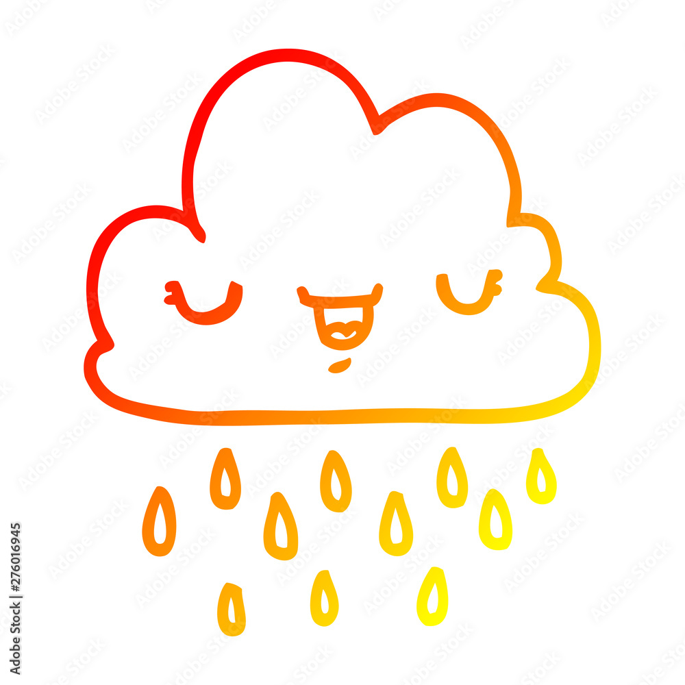 warm gradient line drawing cartoon storm cloud warm gradient line drawing cartoon storm cloud
