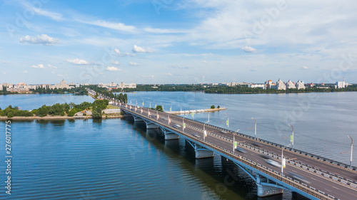 Wallpaper Mural Aerial hyperlapse video with view of Bridge, cars moving fast on a bridge on a sunny day Torontodigital.ca