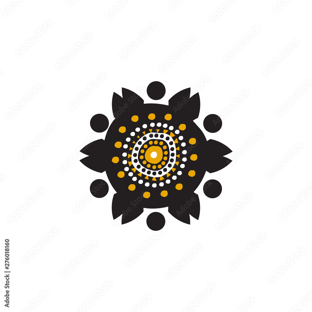 Aboriginal art dots painting icon logo design vector template Aboriginal art dots painting icon logo design vector template