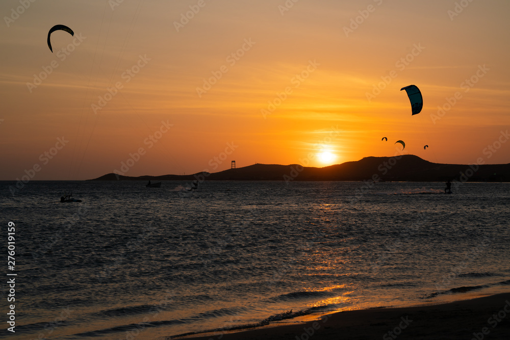 Landscape of paradise tropical beach, sunrise, sunset shot Landscape of paradise tropical beach, sunrise, sunset shot