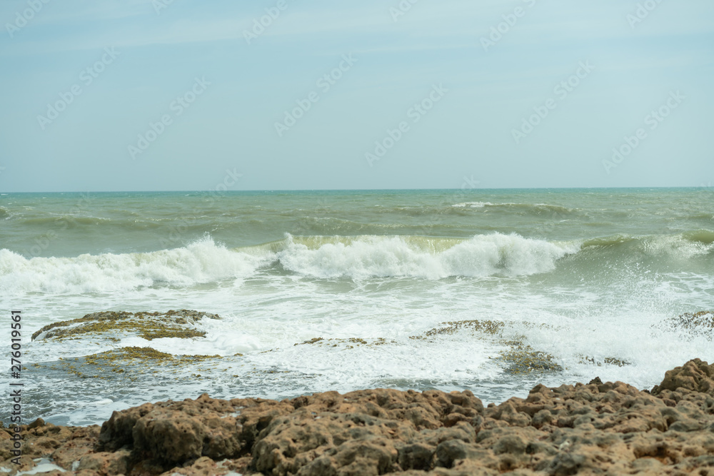Sun of summer time on sky and sand of beach, landscape Sun of summer time on sky and sand of beach, landscape