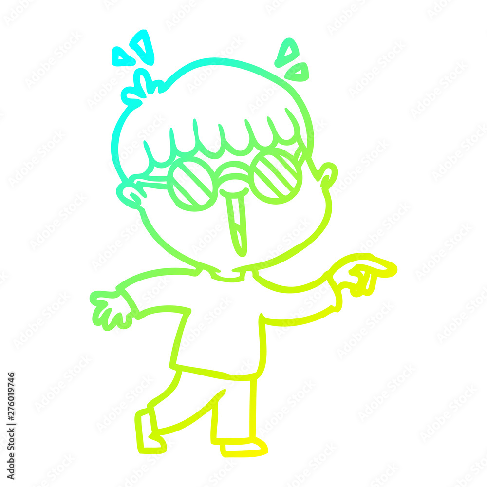 cold gradient line drawing cartoon boy wearing spectacles cold gradient line drawing cartoon boy wearing spectacles