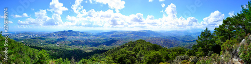 Panoramic view of Troodos Mountains  Cyprus. 