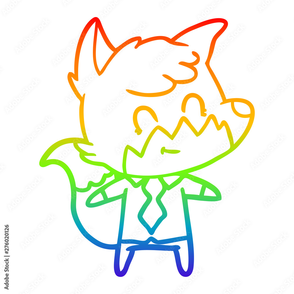 rainbow gradient line drawing cartoon happy fox rainbow gradient line drawing cartoon happy fox