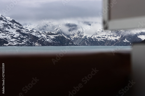 Snowy Mountains Observed from a Cruise Ship