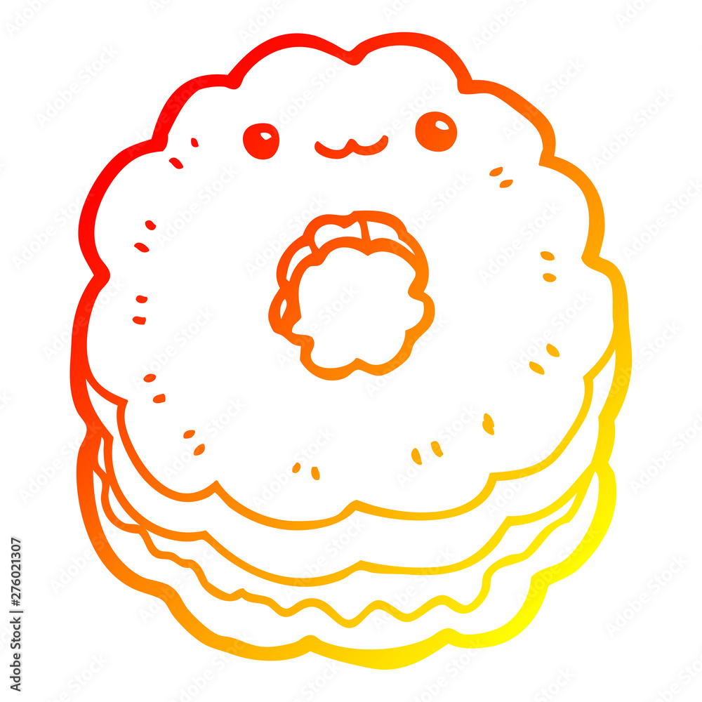 warm gradient line drawing cartoon biscuit warm gradient line drawing cartoon biscuit