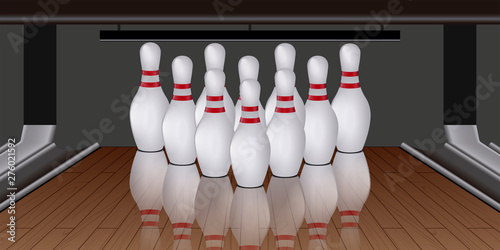 ISolated bowling pins on a lane - Vector