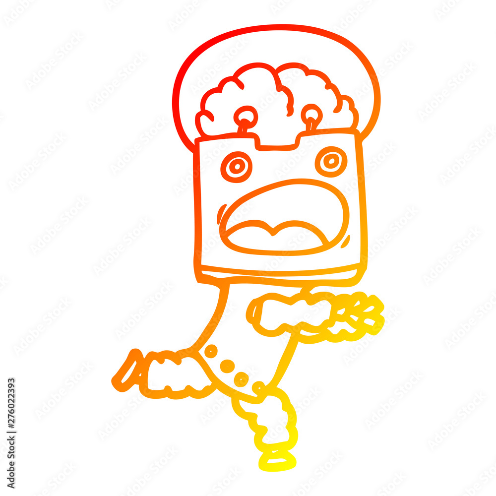 warm gradient line drawing cartoon robot warm gradient line drawing cartoon robot