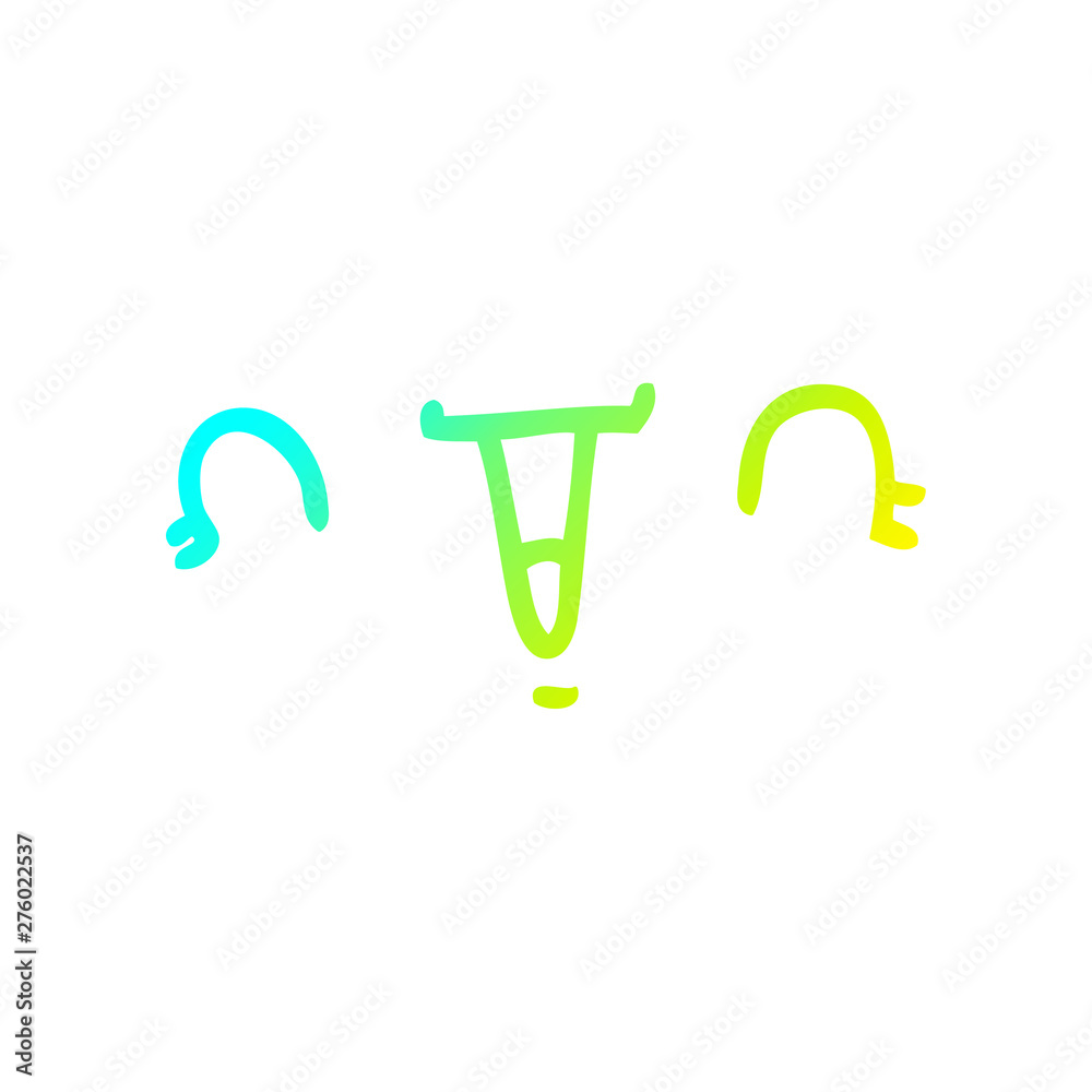 cold gradient line drawing happy cartoon face cold gradient line drawing happy cartoon face