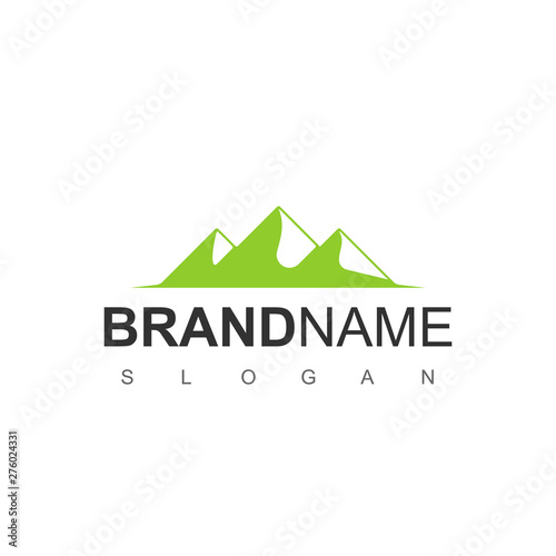 Minimalist Mountain Logo Design Vector
