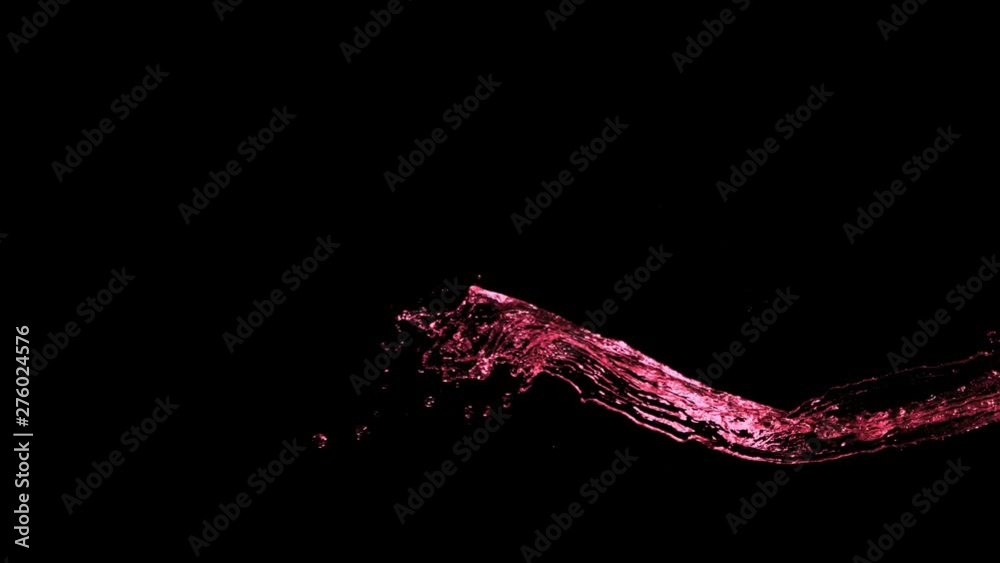 Super slow motion of splashing red wine. Filmed on high speed cinema camera, 1000fps.