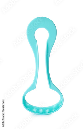 New tongue cleaner for oral care on white background