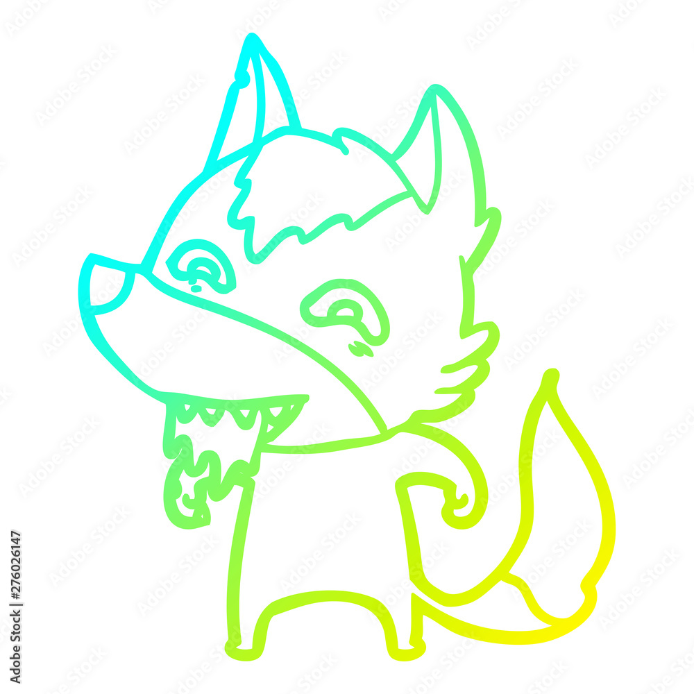 cold gradient line drawing cartoon hungry wolf cold gradient line drawing cartoon hungry wolf