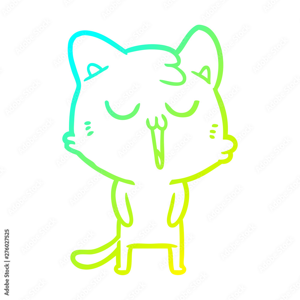 cold gradient line drawing cartoon cat singing cold gradient line drawing cartoon cat singing