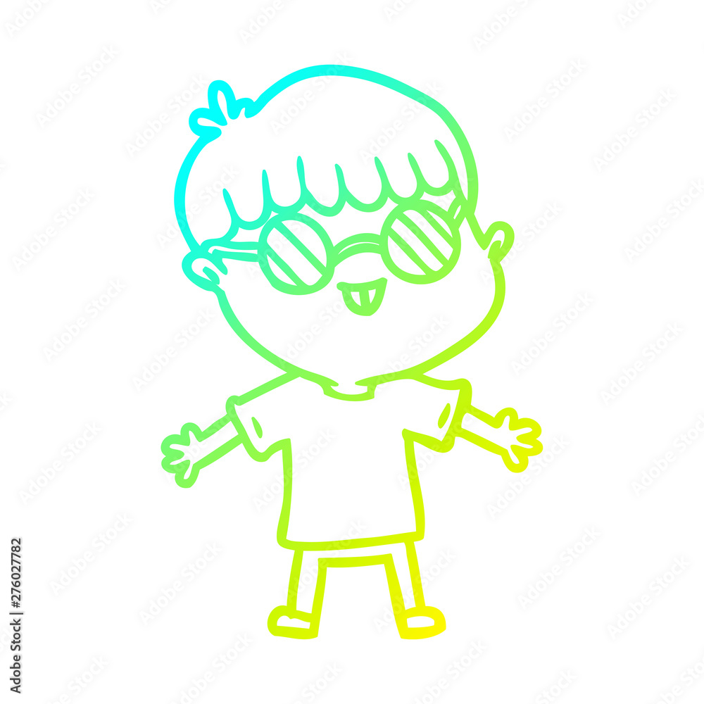 cold gradient line drawing cartoon boy wearing spectacles cold gradient line drawing cartoon boy wearing spectacles