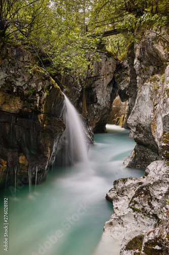 image of soča river at greate soca george - Slovenia