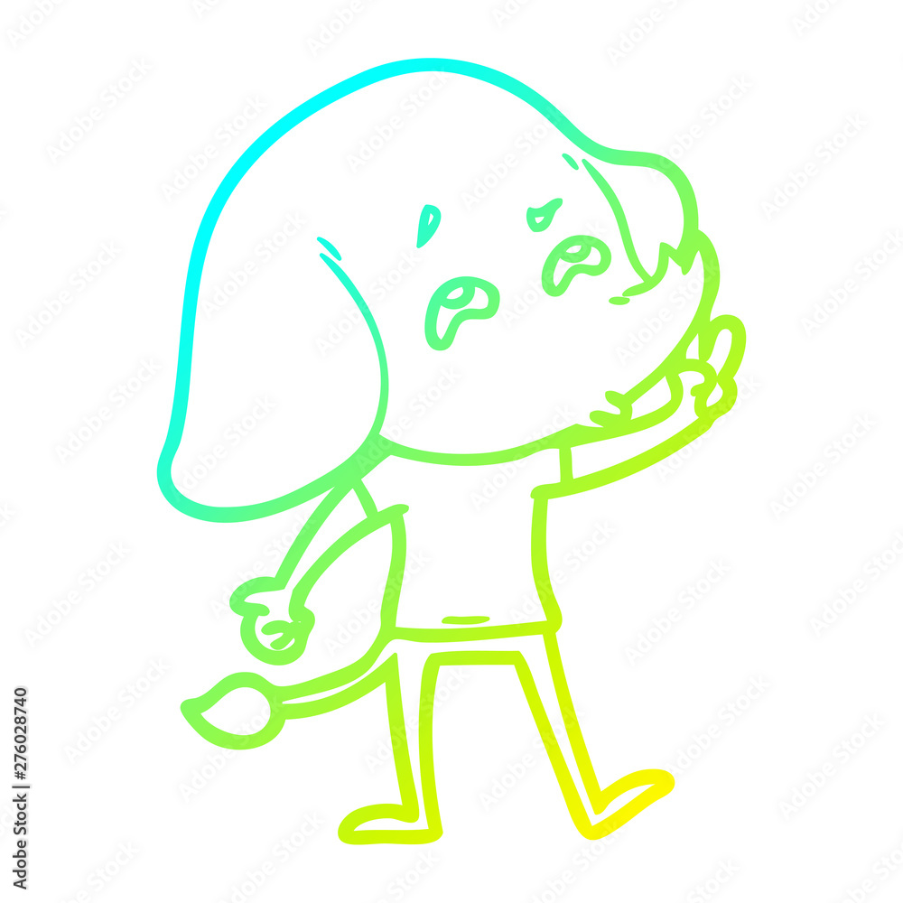 cold gradient line drawing cartoon elephant remembering cold gradient line drawing cartoon elephant remembering