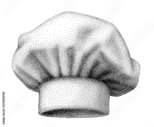 Chef hat. Vector vintage engraving illustration isolated on white background