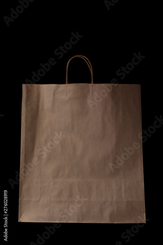 empty Kraft paper bag, mocap, waste-free production concept, ecology