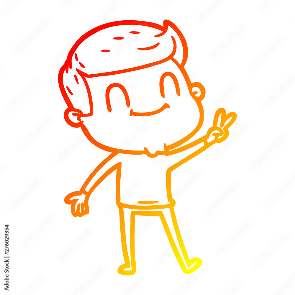 warm gradient line drawing cartoon friendly man warm gradient line drawing cartoon friendly man