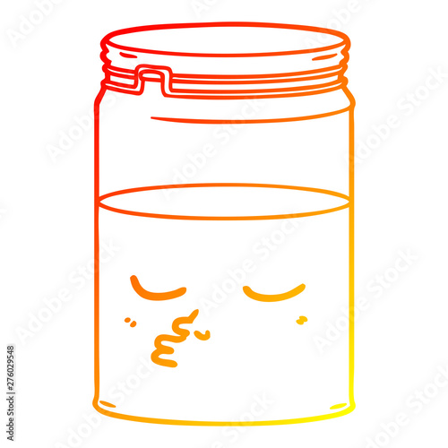 warm gradient line drawing cartoon glass jar