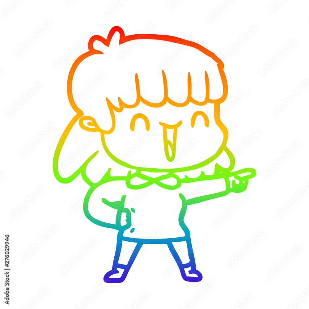 rainbow gradient line drawing cartoon woman rainbow gradient line drawing cartoon woman