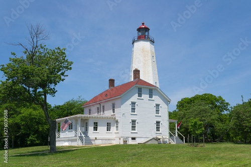 Sandy Hook Lighthouse is located at Fort Hancock. New Jersey, USA.
