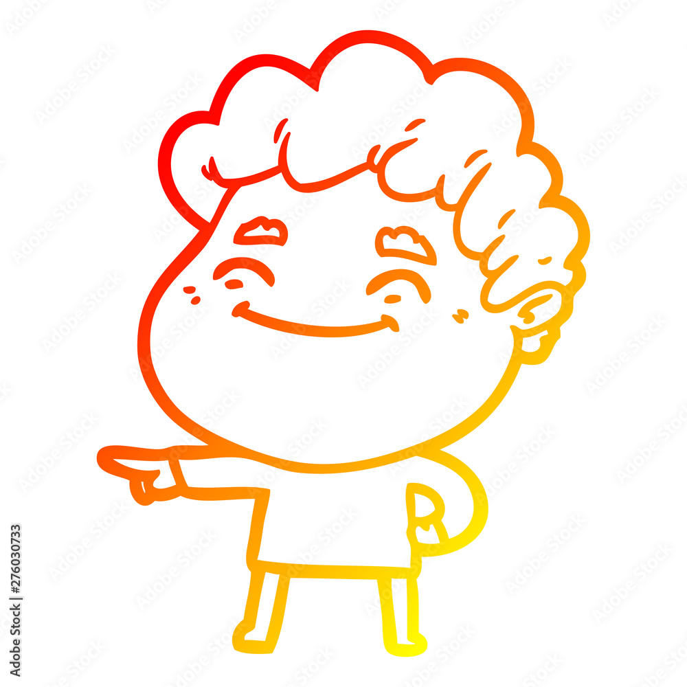 warm gradient line drawing cartoon friendly man warm gradient line drawing cartoon friendly man