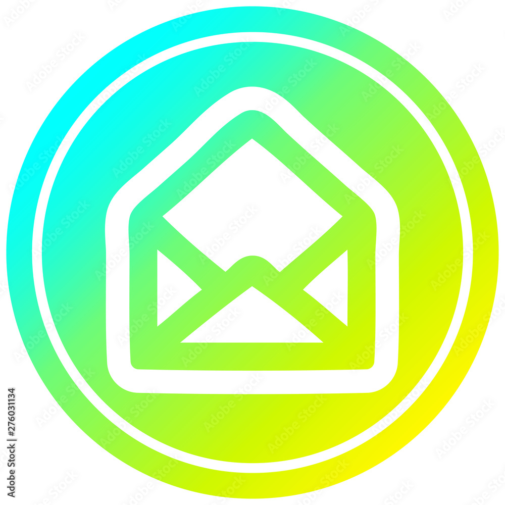 envelope letter circular in cold gradient spectrum envelope letter circular in cold gradient spectrum