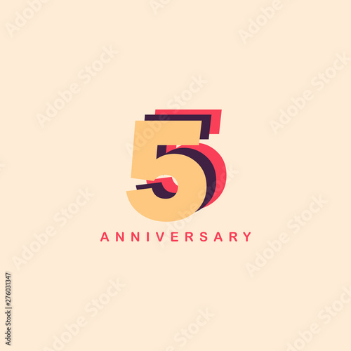 5 Years Anniversary Vector Template Design Illustration