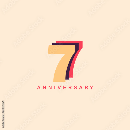 7 Years Anniversary Vector Template Design Illustration