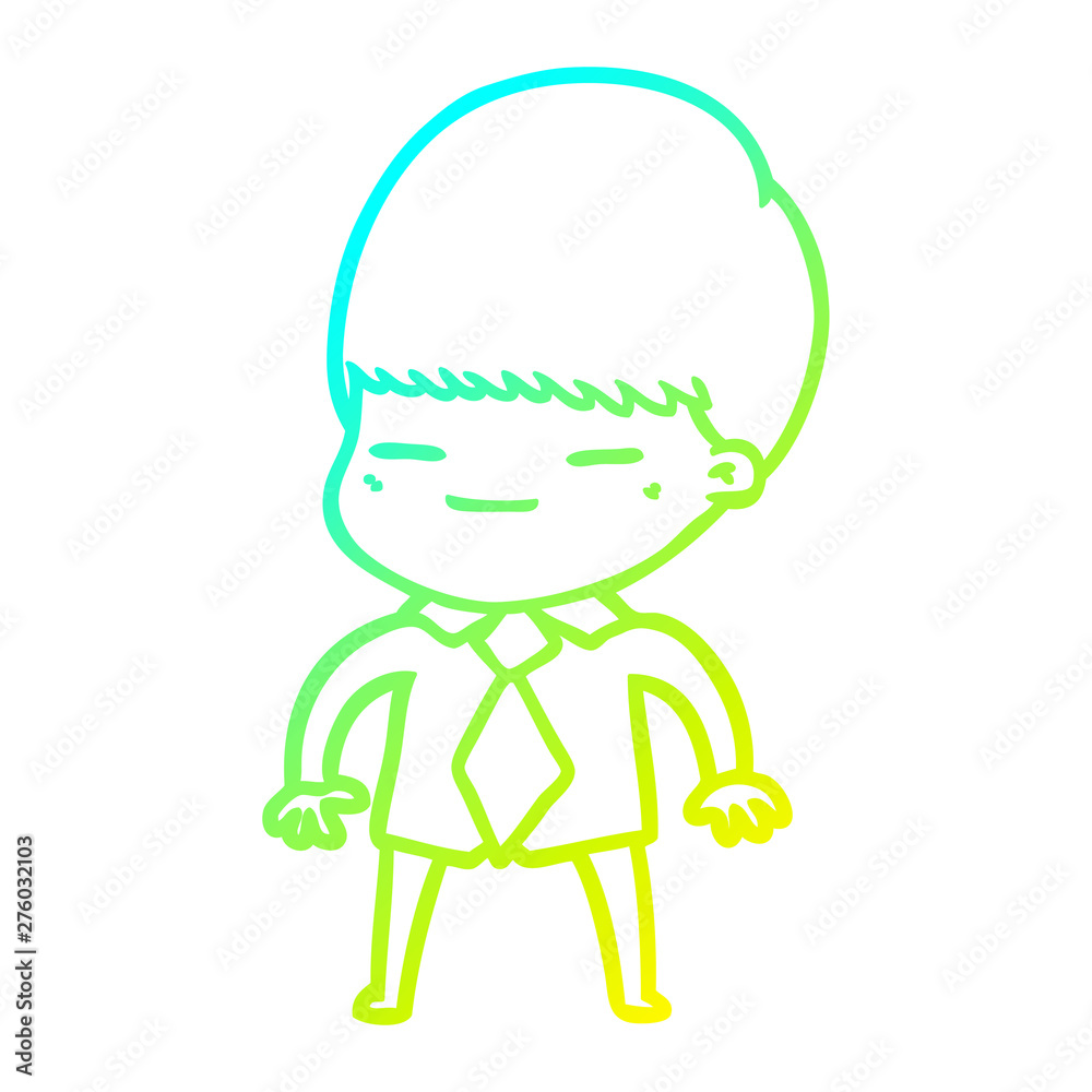 cold gradient line drawing cartoon smug boy cold gradient line drawing cartoon smug boy