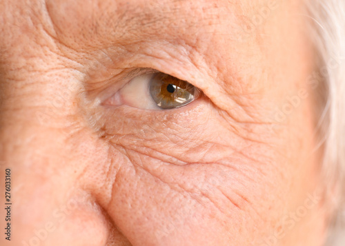 Face of elderly woman, closeup