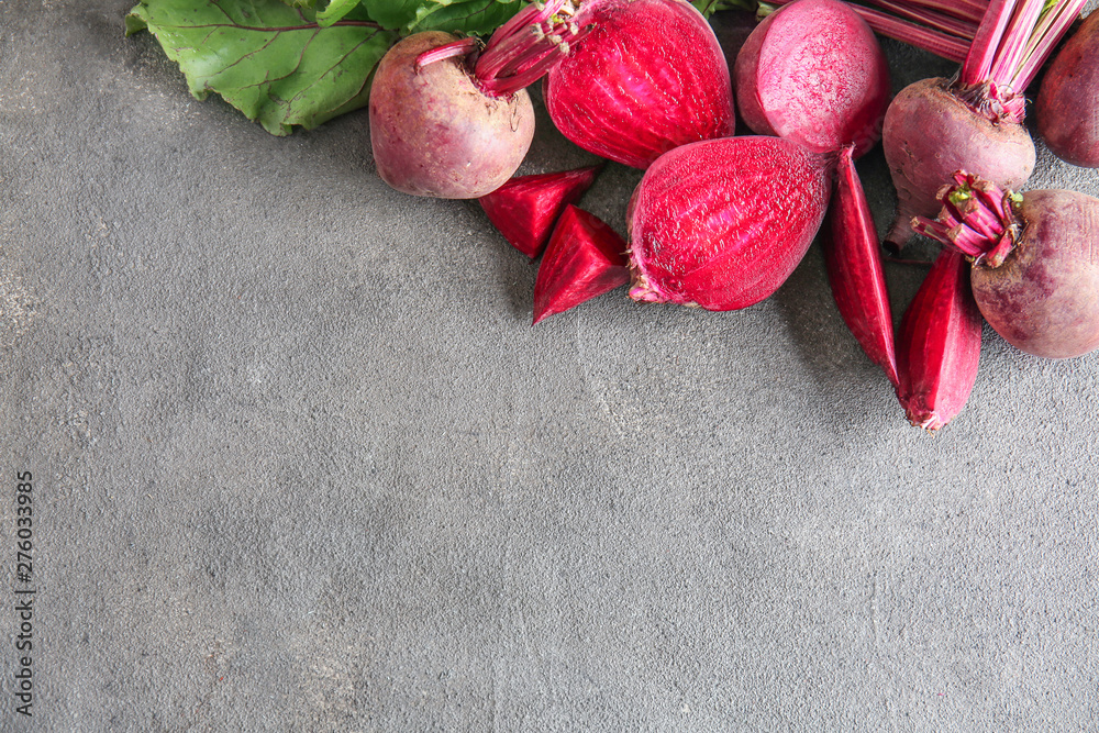 Fresh beet on grey background Fresh beet on grey background