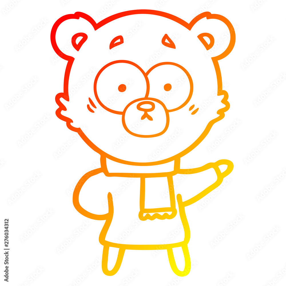 warm gradient line drawing surprised bear cartoon warm gradient line drawing surprised bear cartoon