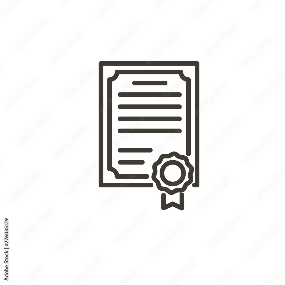 Vecteur Stock Certificate with wax seal icon. Trendy modern thin line