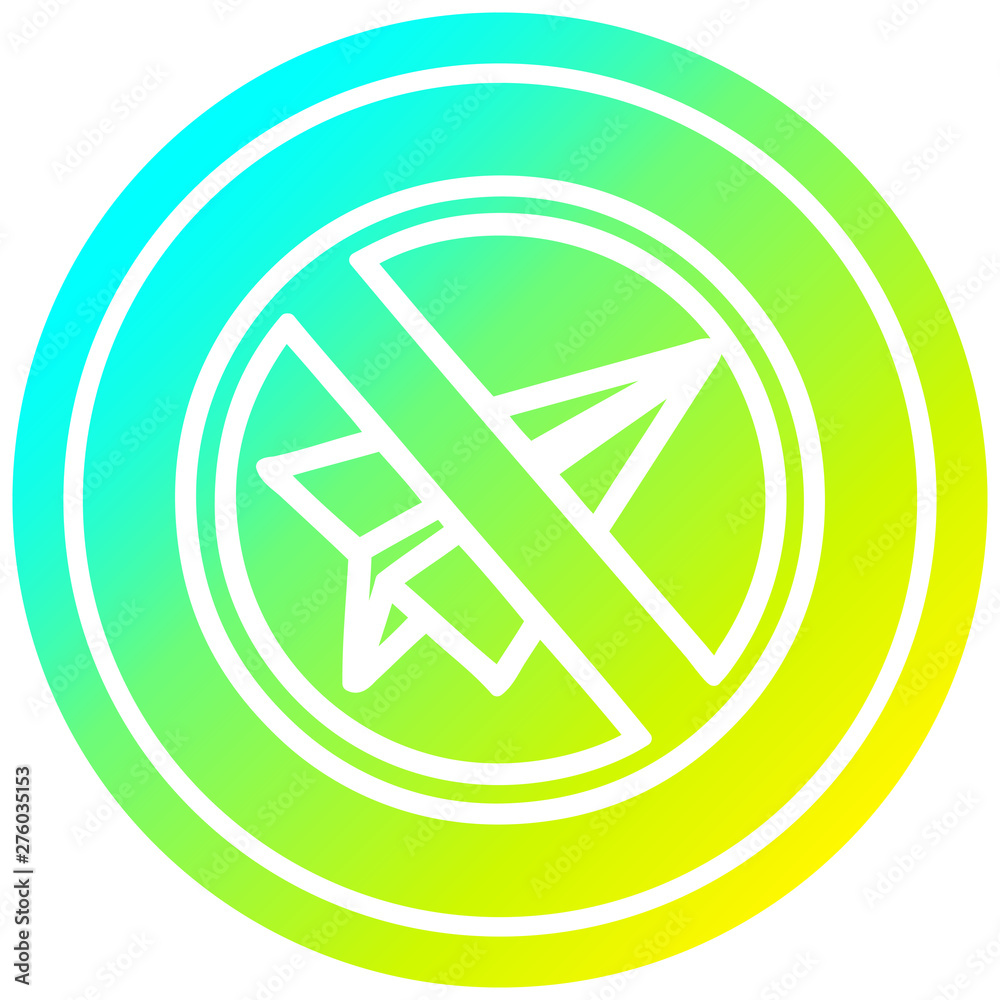 paper plane ban circular in cold gradient spectrum paper plane ban circular in cold gradient spectrum