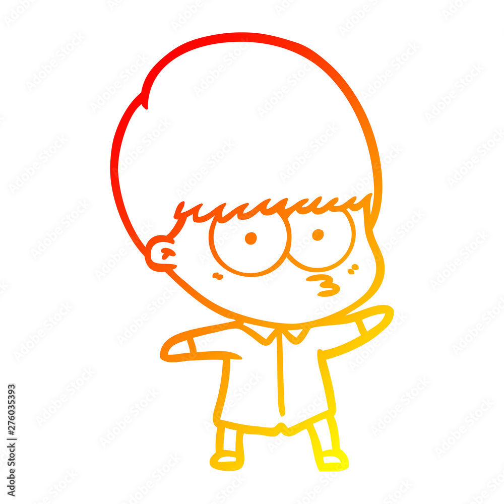 warm gradient line drawing curious cartoon boy warm gradient line drawing curious cartoon boy