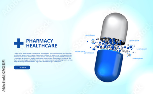 pharmacy pills capsule medicine healthcare 3D illustration