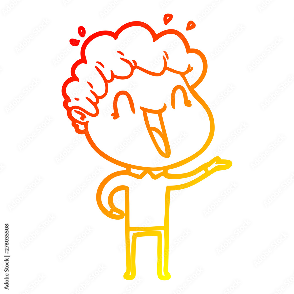 warm gradient line drawing cartoon happy man warm gradient line drawing cartoon happy man