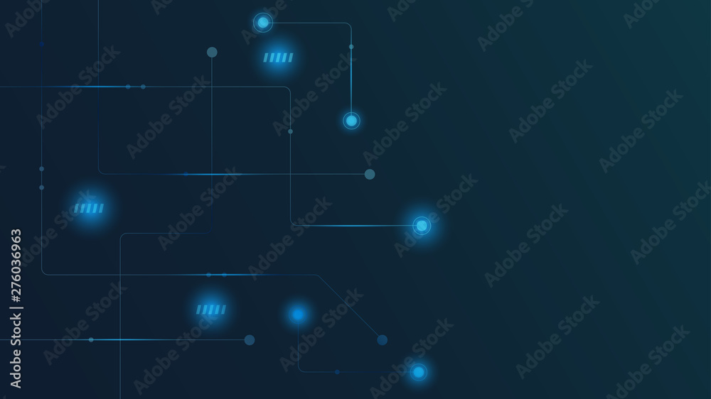Obraz premium Abstract geometric connect lines and dots.Simple technology graphic background.Illustration Vector design Network and Connection concept.