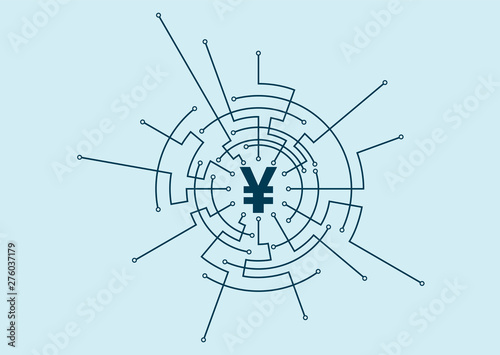 E-finance, circuit boards and currency symbols,renminbi