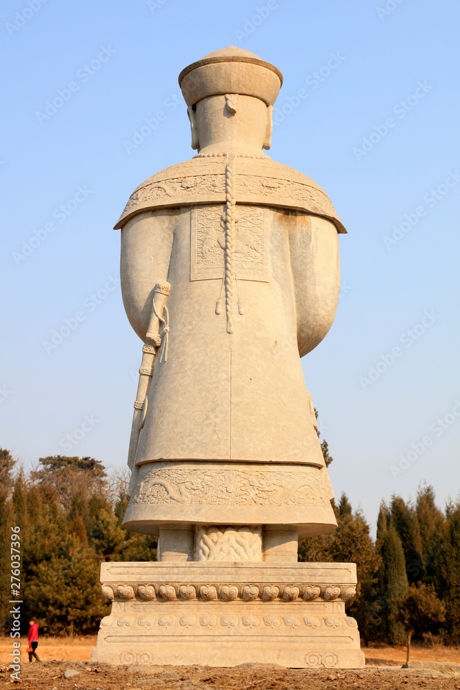 Ancient Chinese stone statues of civil servants
